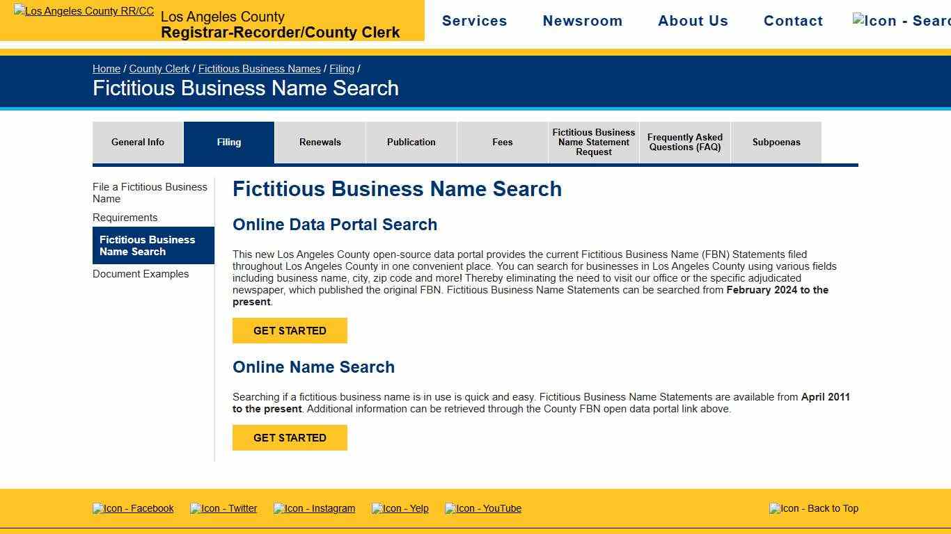 Fictitious Business Name Search