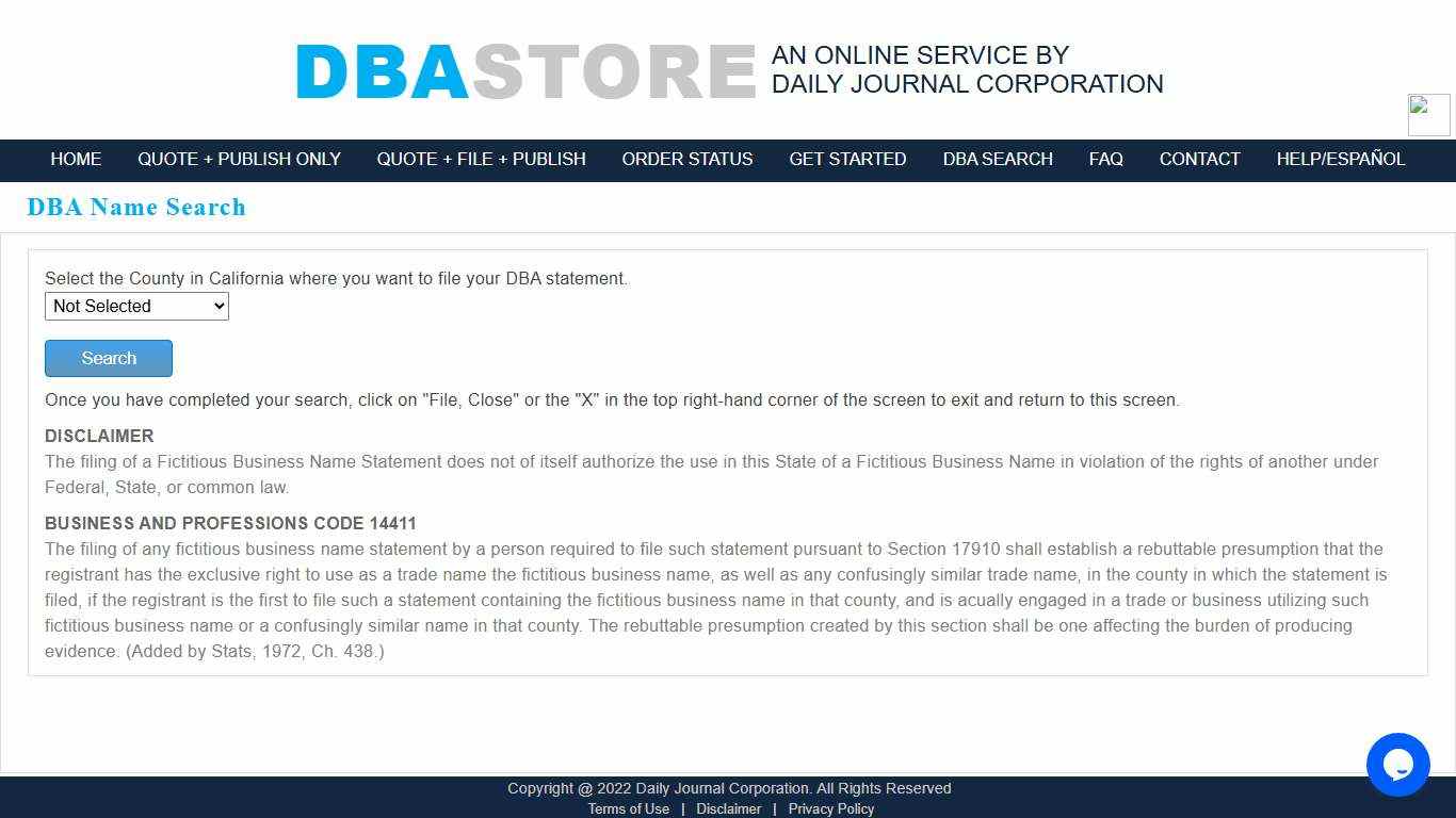 DBASTORE - Fictitious Business Name - DBA Filing and Publishing